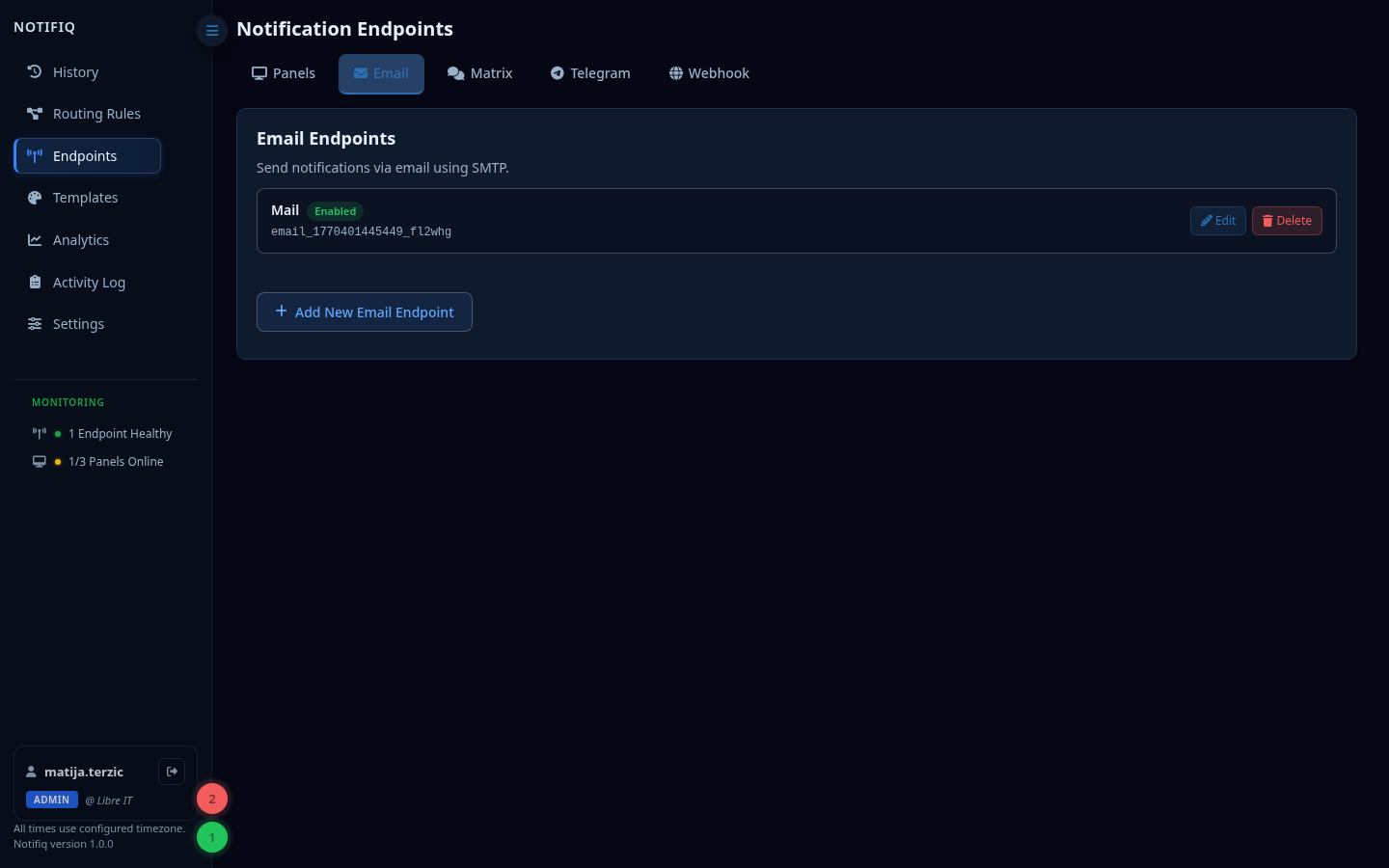 Endpoints — Email