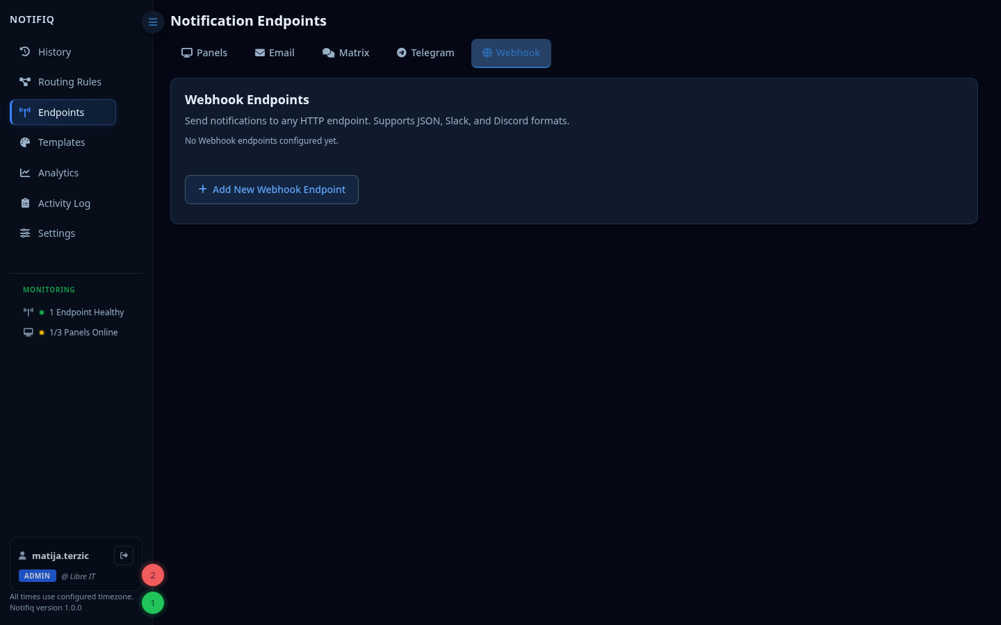 Endpoints — Webhooks